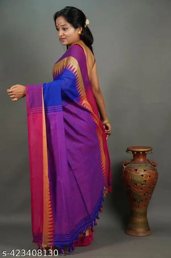 Blue_Khadi_Cotton_Handloom_Saree_For_Women