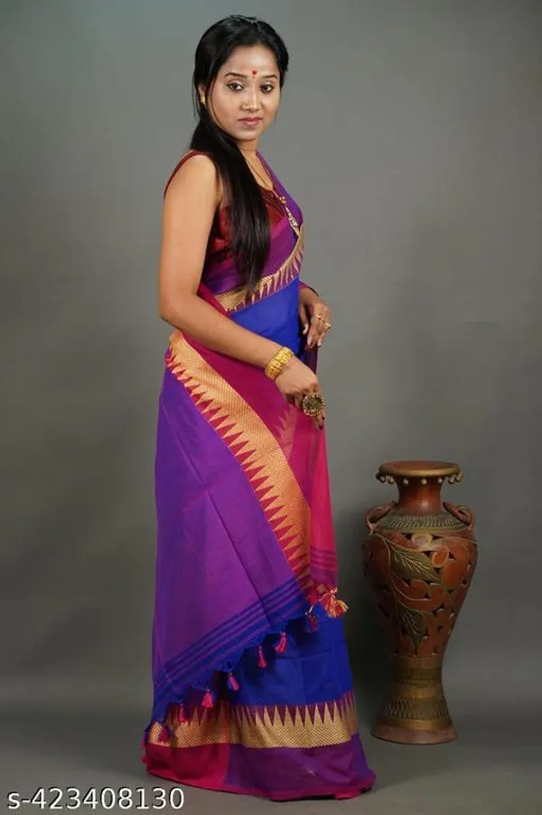 Blue_Khadi_Cotton_Handloom_Saree_For_Women
