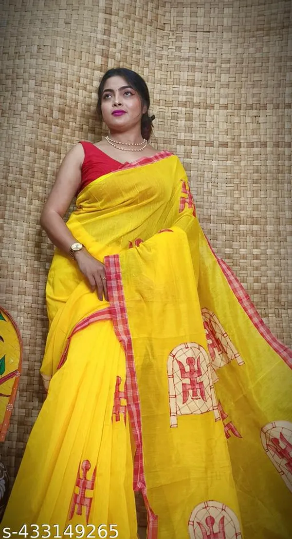 Yellow_Khadi_Cotton_Handloom_Saree_For_Women