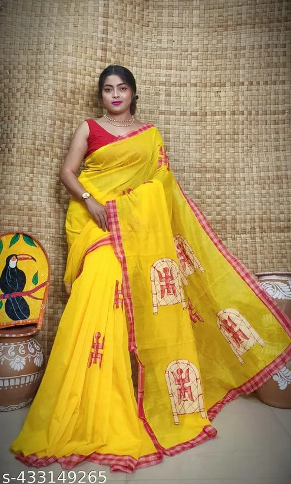 Yellow_Khadi_Cotton_Handloom_Saree_For_Women