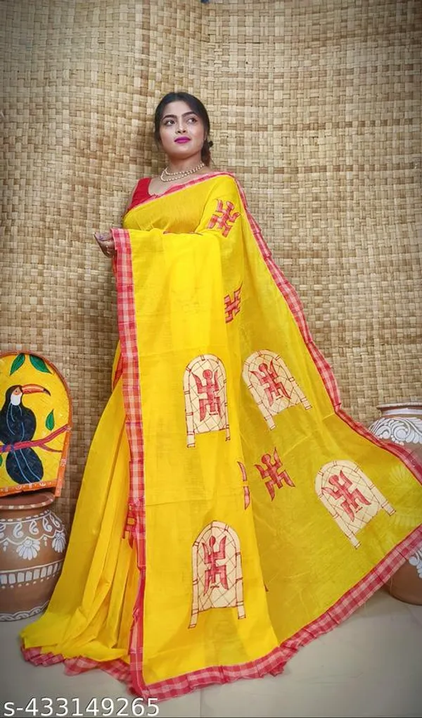 Yellow_Khadi_Cotton_Handloom_Saree_For_Women