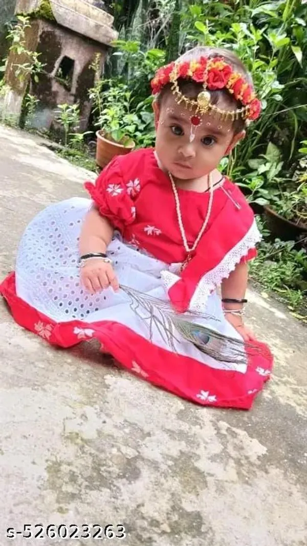 Red_White_Khadi_Cotton_Hakoba_Festive_Saree_For_Kids_Girls