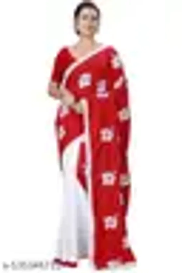 Red_White_Khadi_Cotton_Saree_For_Women
