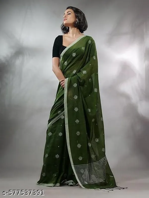 Green_Khadi_Cotton_Saree_For_Women