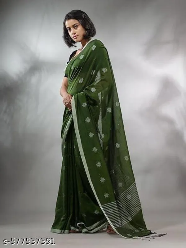 Green_Khadi_Cotton_Saree_For_Women