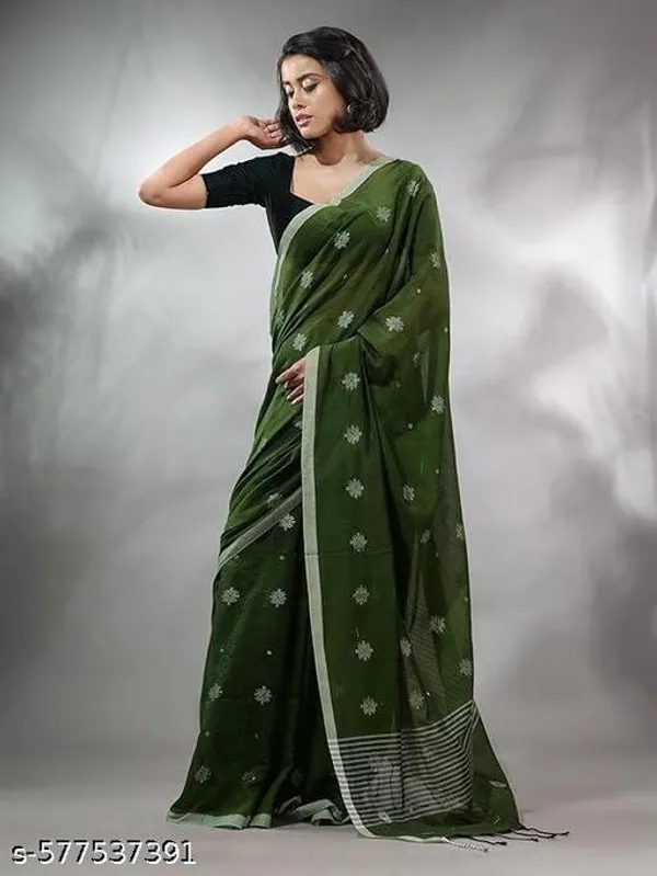 Green_Khadi_Cotton_Saree_For_Women