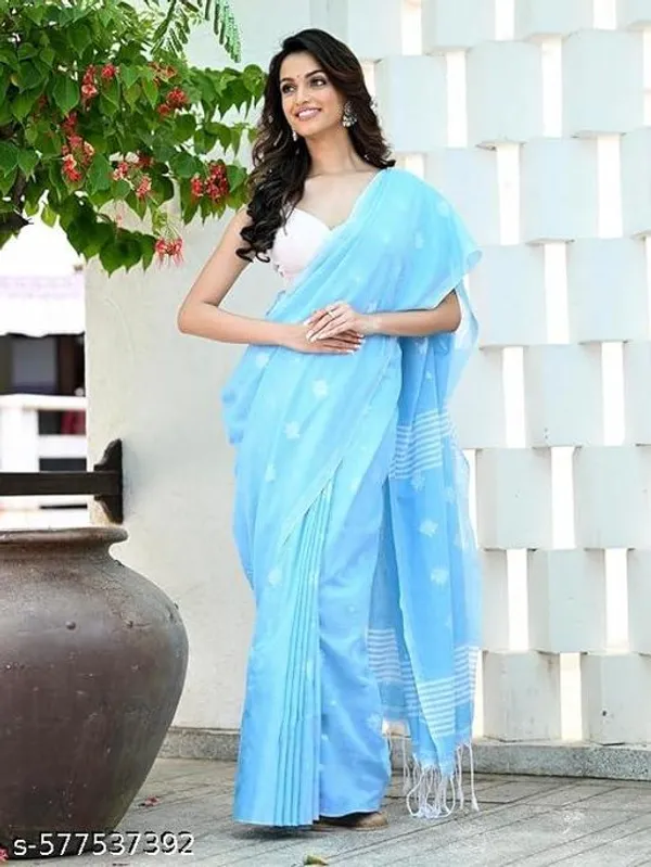 Blue_Khadi_Cotton_Saree_For_Women