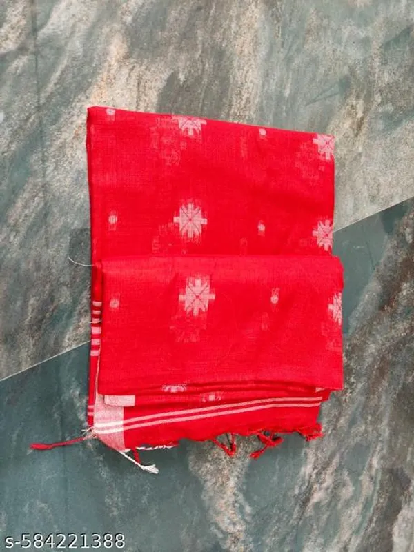 Red_Khadi_Cotton_Saree_For_Women