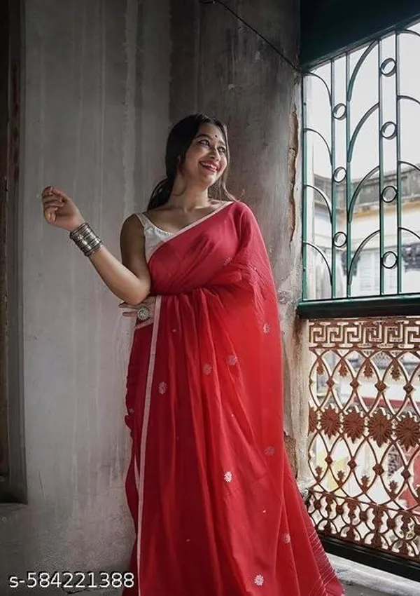 Red_Khadi_Cotton_Saree_For_Women