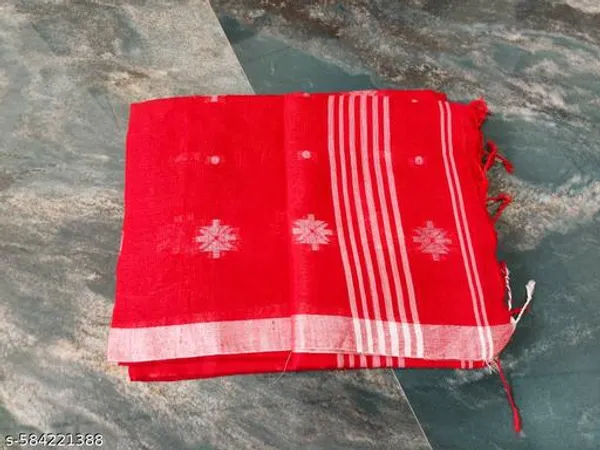 Red_Khadi_Cotton_Saree_For_Women