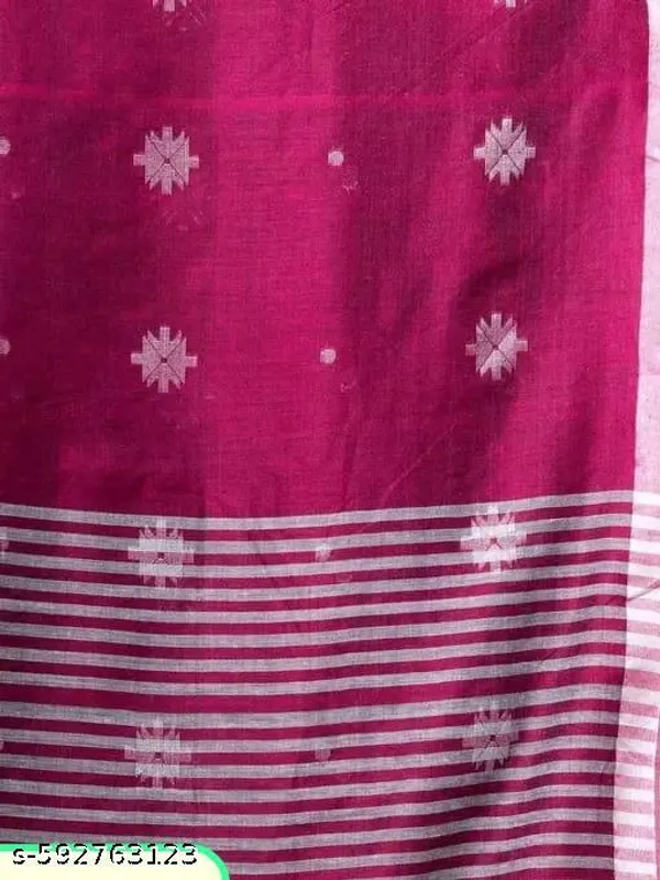 Maroon_Khadi_Cotton_Saree_For_Women