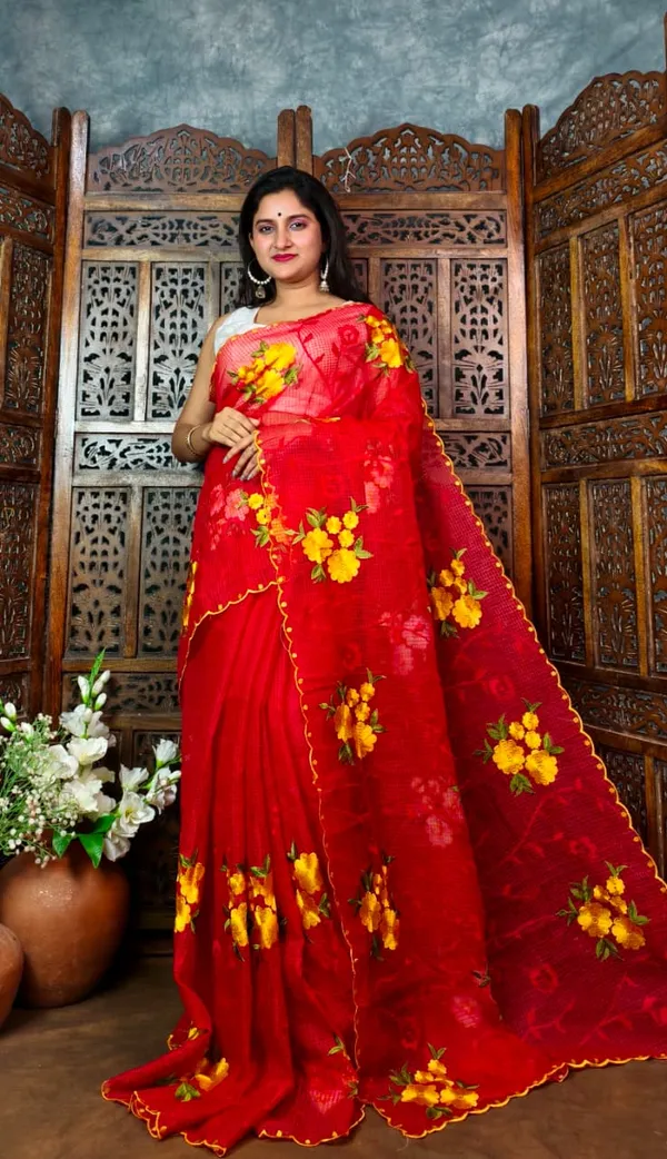 White_Floral_Embroidered_Net_Saree_for_Women