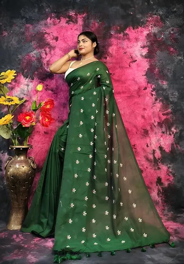 Green_Georgette_Embroidered_Saree_for_Women