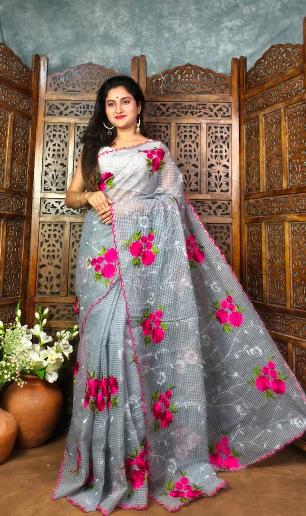 White_Floral_Embroidered_Net_Saree_for_Women