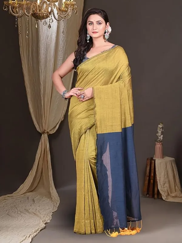 Mustard_Yellow_And_Blue_Silk_Saree_For_Women