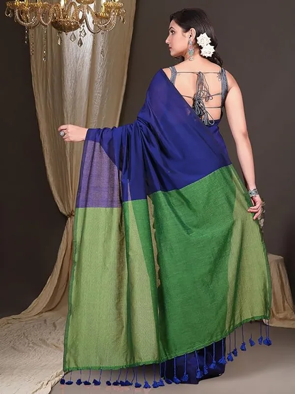 Blue_Silk_Saree_with_Green_Border_for_Women