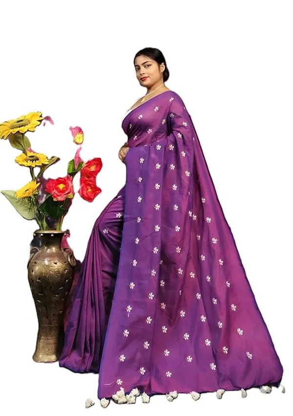 Purple_Floral_Embroidered_Silk_Saree_for_Women