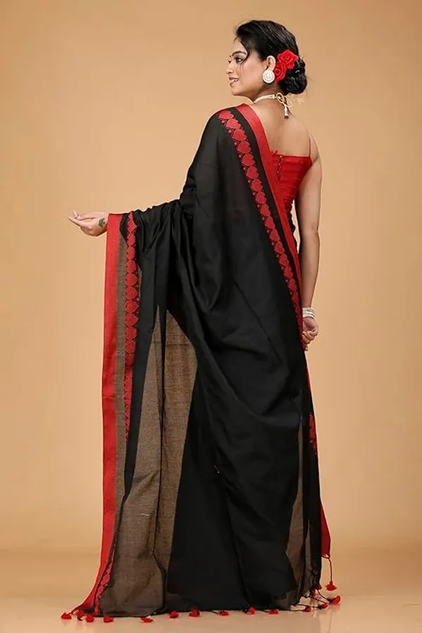 Black_Red_Bordered_Georgette_Saree_for_Women