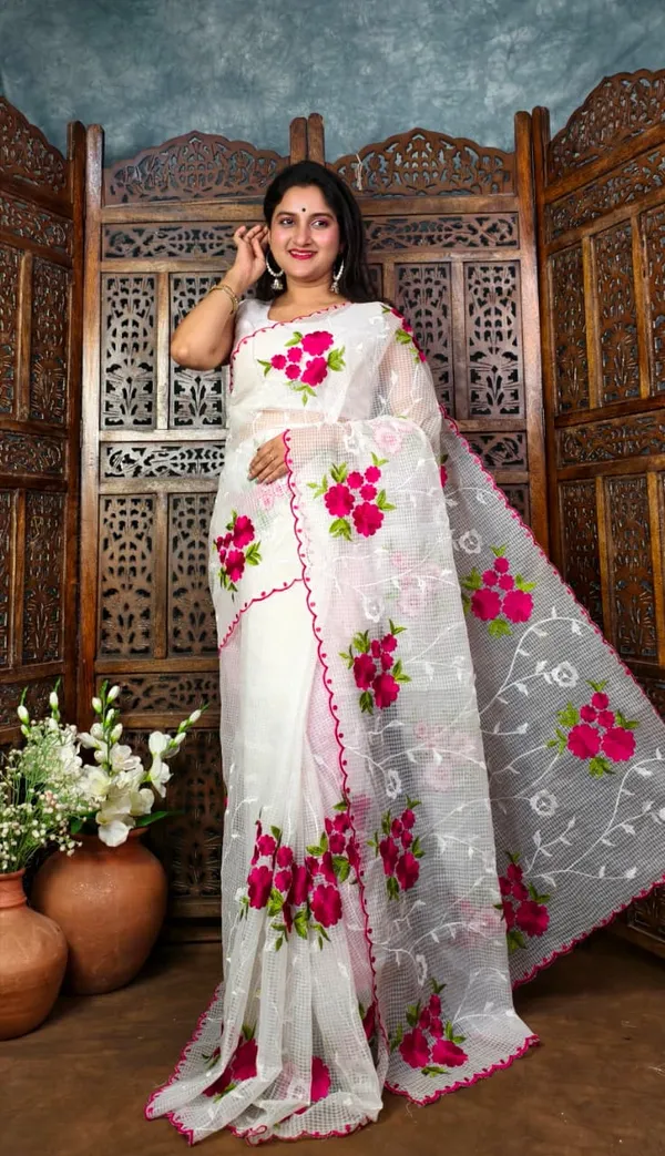 White_Net_Floral_Embroidered_Saree_for_Women