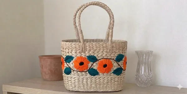 Beige_Orange_Kauna_Grass_Oval_Embroidery_Market_Tote_Bag