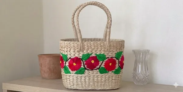 Beige_Red_Kauna_Grass_Oval_Embroidery_Market_Tote_Bag