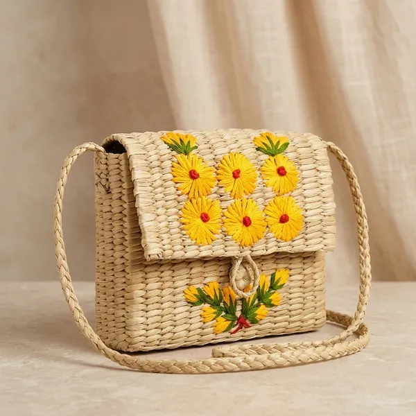 Beige_Yellow_Kauna_Grass_Woven_Sling_Bag_For_Women