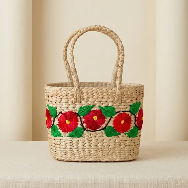 Beige_Red_Kauna_Grass_Oval_Embroidery_Market_Tote_Bag