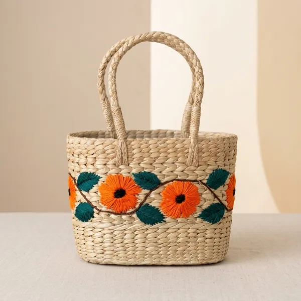 Beige_Orange_Kauna_Grass_Oval_Embroidery_Market_Tote_Bag