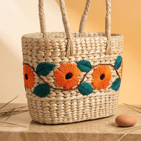 Beige_Orange_Kauna_Grass_Oval_Embroidery_Market_Tote_Bag
