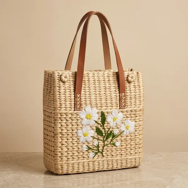 Beige_White_Kauna_Grass_Leather_Handle_Tote_Bag_For_Women