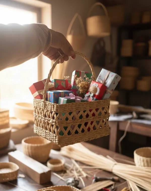 Kauna_Grass_Handwoven_Lattice_Square_Storage_Basket