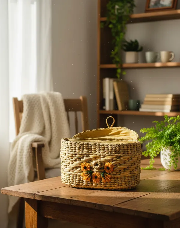 Beige_Kauna_Grass_Handwoven_Oval_Vanity_Makeup_Box