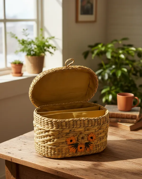 Beige_Kauna_Grass_Handwoven_Oval_Vanity_Makeup_Box