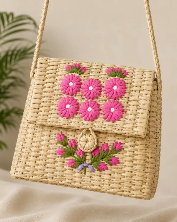Beige_Pink_Kauna_Grass_Sling_Bag_For_Women_And_Girls