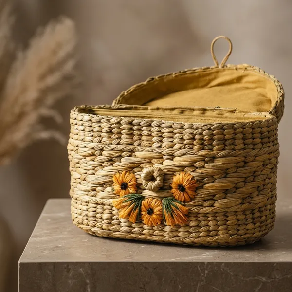 Beige_Kauna_Grass_Handwoven_Oval_Vanity_Makeup_Box