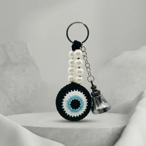 Black_Cotton_Thread_Evil_Eye_Crochet_Bell_Keychain