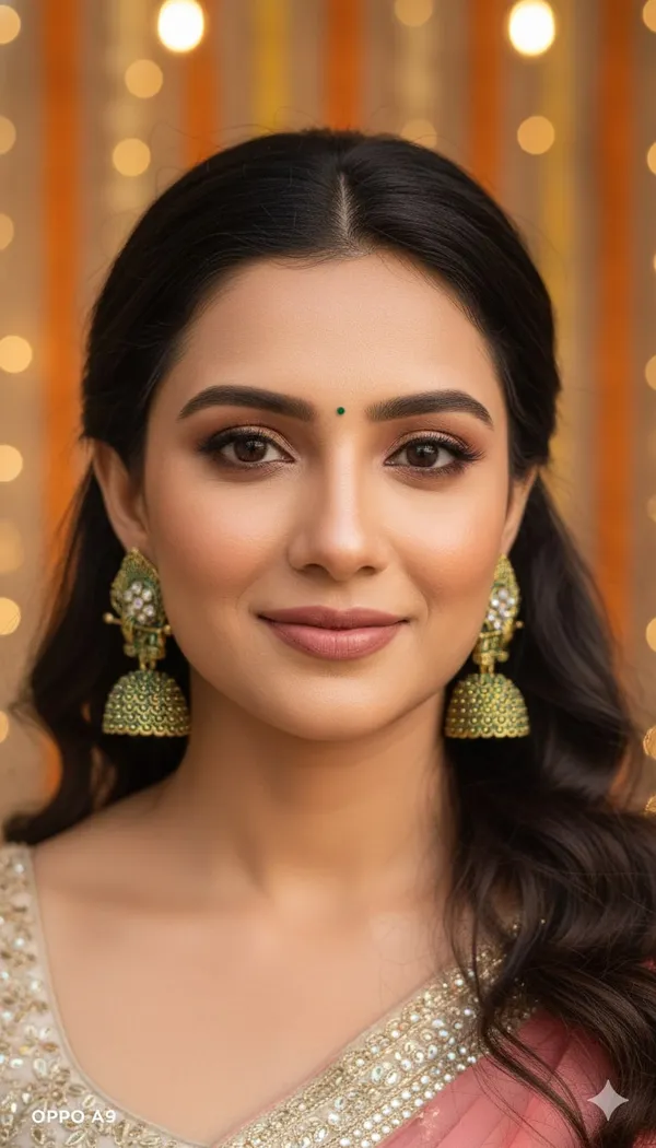 Gold_Toned_Green_Krishna_Flute_Jhumka_Earrings