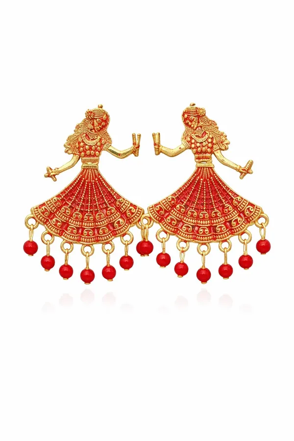 Gold_Tone_Earrings_Dancing_Woman_Motifs_With_Black_Bead