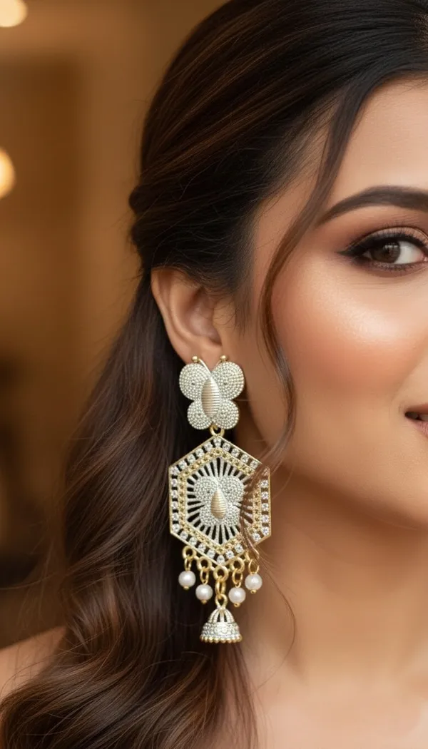 Gold_Toned_&_White_Butterfly_Hexagon_Jhumka_Earrings