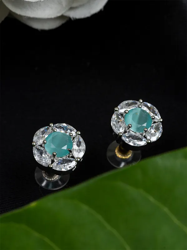 Sea_Green_&_White_Circular_Stud