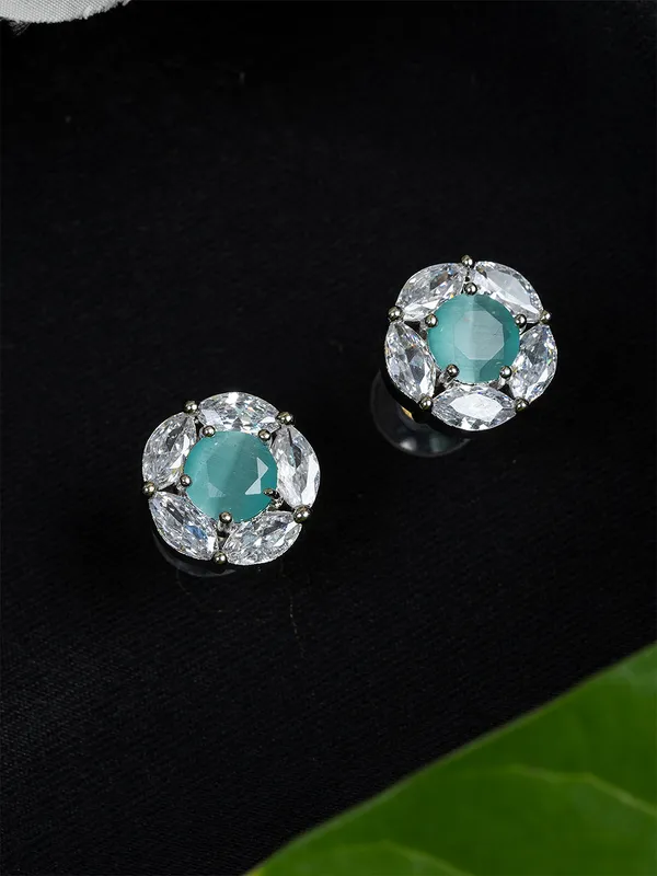 Sea_Green_&_White_Circular_Stud