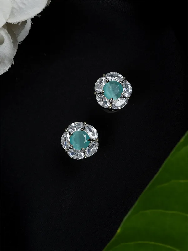 Sea_Green_&_White_Circular_Stud