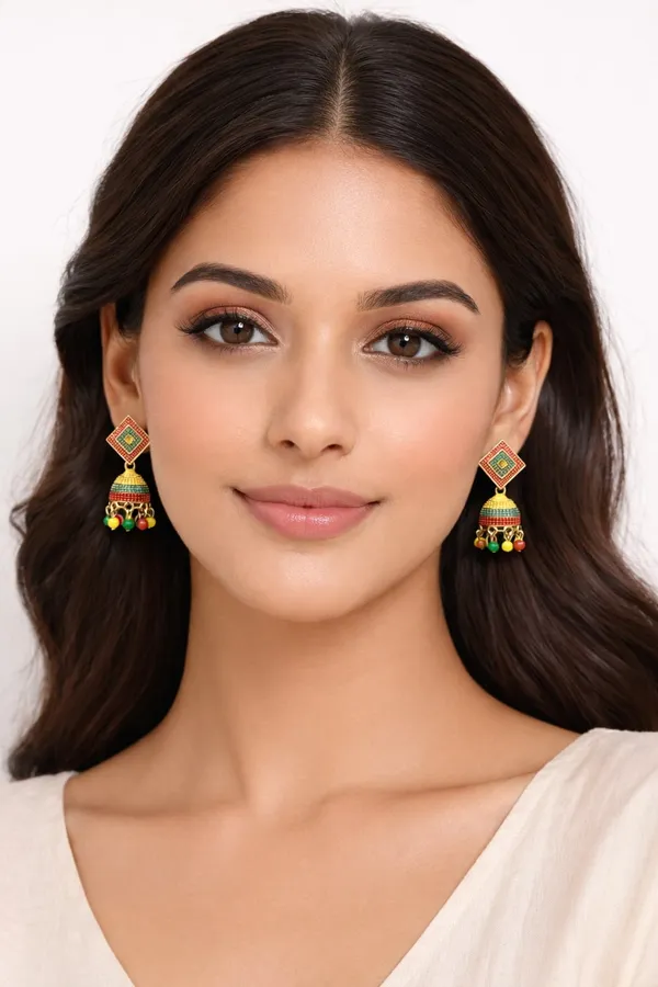 Gold_Toned_Multicolour_Jhumka_Earrings