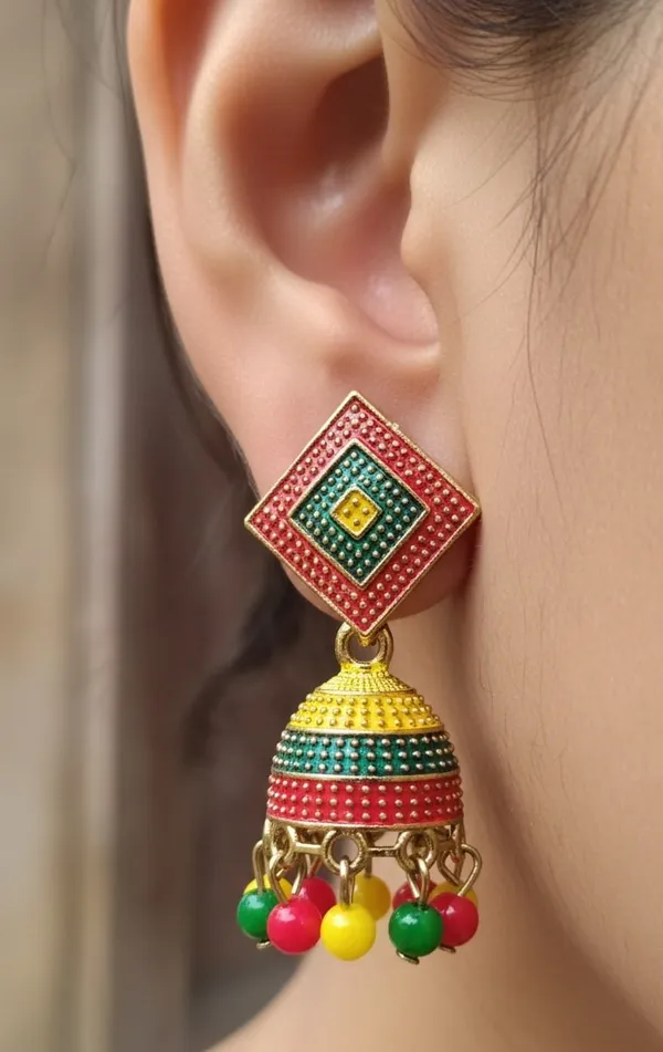 Gold_Toned_Multicolour_Jhumka_Earrings
