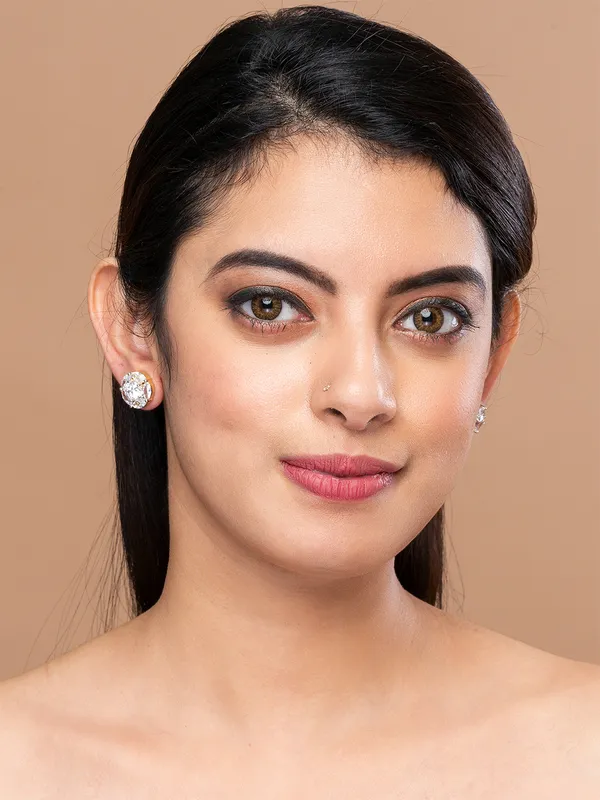 White_&_White_Circular_Studs