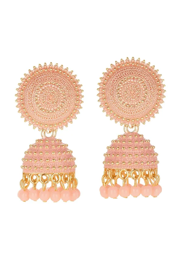 Gold_Tone_Peach_Round_Jhumka_Earrings