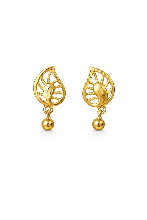 Gold_Tone_Leaf_Inspired_Stud_Earrings