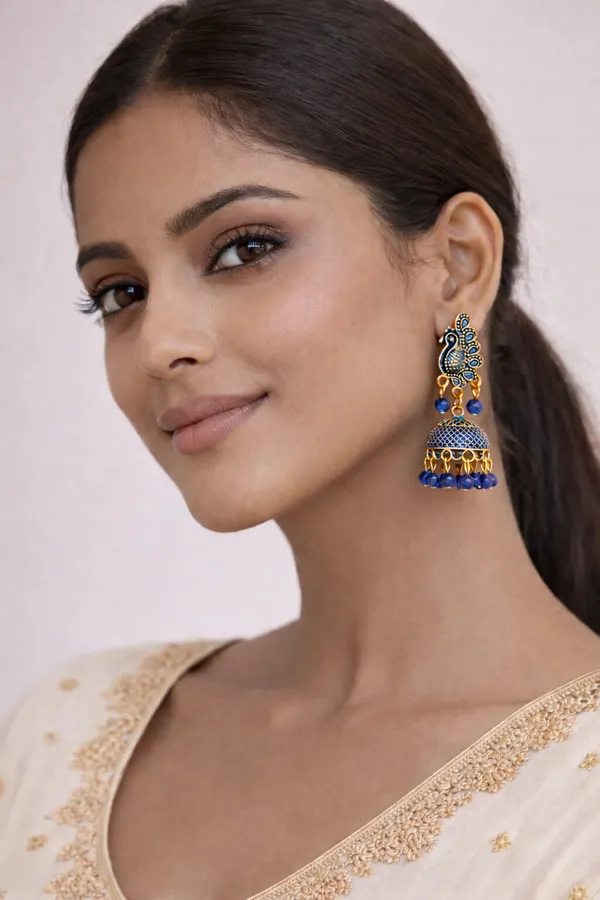 Elegant_peacock-inspired_blue_and_gold_jhumka_earrings_adorned_with_intricate_detailing_and_royal_blue_bead_accents