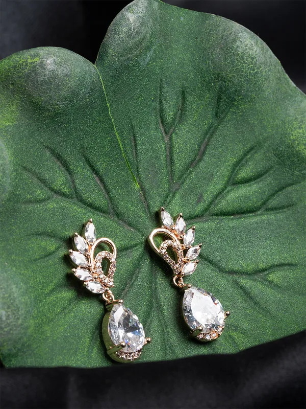 Rose_Gold_&_White_Teardrop_Shape_Drop_Earrings