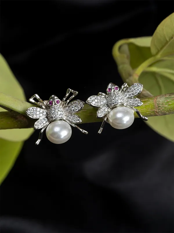 Silver_&_White_Contemporary_Studs